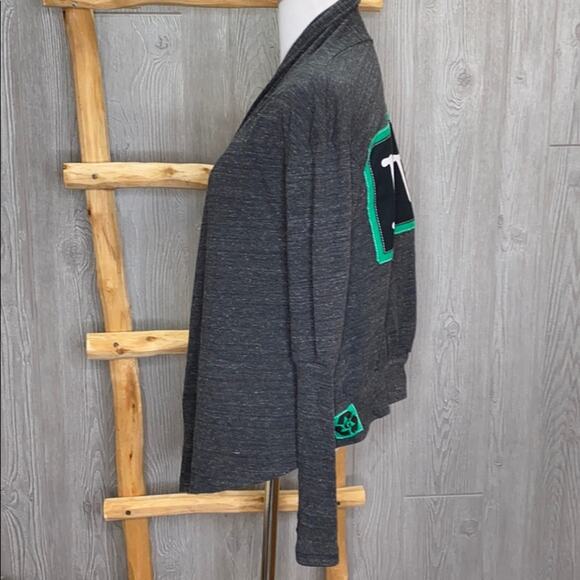 AM G Recycle Love Applique Open Cardigan Medium - Picture 5 of 8